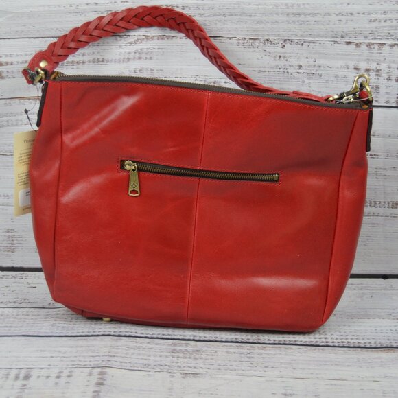 Patricia Nash Lilia Rosewood Large Leather Hobo Crossbody w/ Braided Handle NEW - Picture 14 of 16